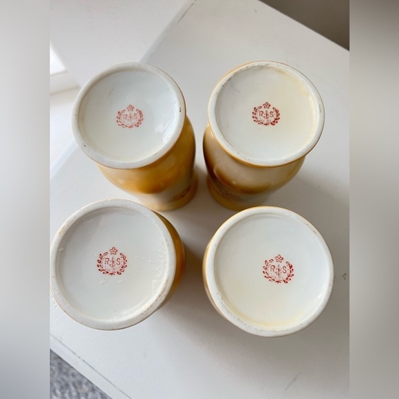 R.S. Stamped Set Of Glasses | Lot Of 4 | Maker Unknown | Floral. - Picture 3 of 7